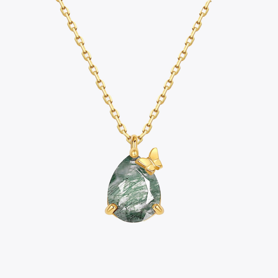 Golden Jade Butterfly Necklace